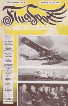 Flugsport 1938 Heft 22 v. 26.10.1938