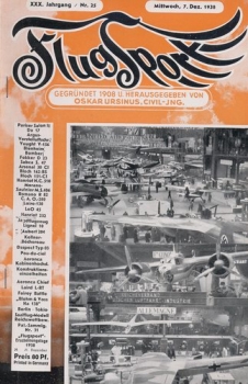 Flugsport 1938 Heft 25 v. 07.12.1938
