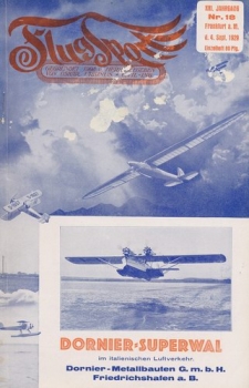 Flugsport 1929 Heft 18 v. 04.09.1929: Illustrierte technische Zeitschrift und Anzeiger für das gesamte Flugwesen