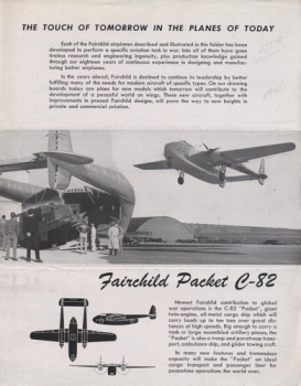 The Touch of Tomorrow in the Planes of Today: Packet C-82 - Forwarder UC-61k - Cornell PT-19 - Cornell PT-26 - Gunner AT-21