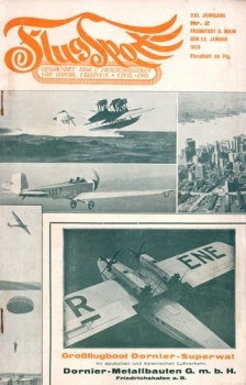 Flugsport 1929 Heft 02 v. 23.01.1929: Illustrierte technische Zeitschrift und Anzeiger für das gesamte Flugwesen