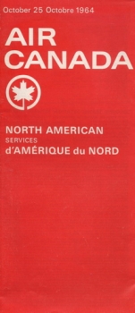 Air Canada - North American Services: Timetable October 1964