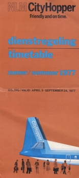 NLM CityHopper: Timetable Summer 1977
