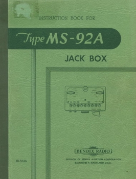 Instruction Book for Radio Type MS-92a Jack Box