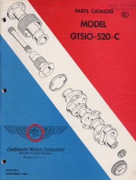 Continental Motors Corporation Aircraft Engines Model GTSIO-520-C: Parts Catalog