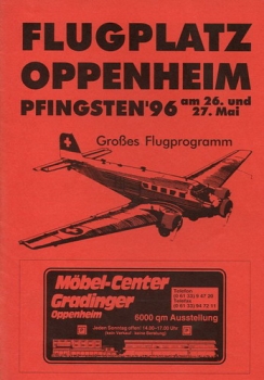 Flugplatz Oppenheim: Pfingsten '96 - Großes Flugprogramm am 26. Und 27. Mai 1996
