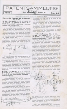 Patentsammlung 1934 - 1937