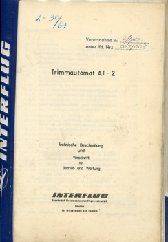 Trimmautomat AT-2: Technische Beschreibung und Vorschrift für Betrieb und Wartung