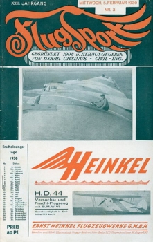 Flugsport 1930 Heft 03 v. 05.02.1930: Illustrierte technische Zeitschrift und Anzeiger für das gesamte Flugwesen