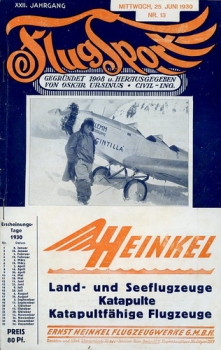 Flugsport 1930 Heft 13 v. 25.06.1930: Illustrierte technische Zeitschrift und Anzeiger für das gesamte Flugwesen