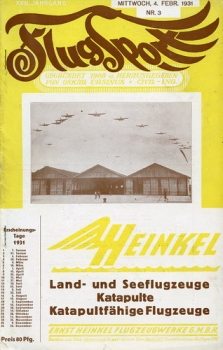 Flugsport 1931 Heft 03 v. 04.02.1931: Illustrierte technische Zeitschrift und Anzeiger für das gesamte Flugwesen