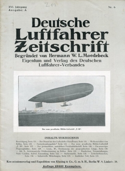 Deutsche Luftfahrer-Zeitschrift - 1912 Nr. 6: Amtsblatt des Deutschen Luftfahrer-Verbandes - Begründet von W.L. Moedebeck