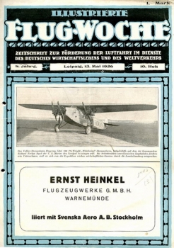 Illustrierte Flug-Woche - 1926 - 10. Heft: Zeitschrift zur Förderung der Luftfahrt im Dienste des deutschen Wirtschaftslebens und des Weltverkehrs