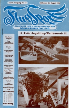 Flugsport 1934 Heft 17 v. 22.08.1934