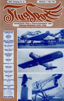 Flugsport 1934 Heft 20 v. 03.10.1934