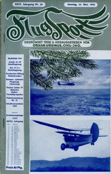 Flugsport 1934 Heft 26 v. 24.12.1934