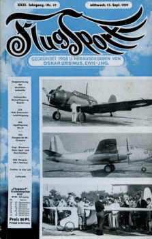 Flugsport 1939 Heft 19 v. 13.09.1939