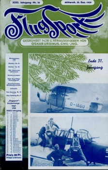 Flugsport 1939 Heft 26 v. 20.12.1939