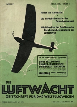 Die Luftwacht - 1931 Heft 4 April: Zeitschrift für das Weltflugwesen