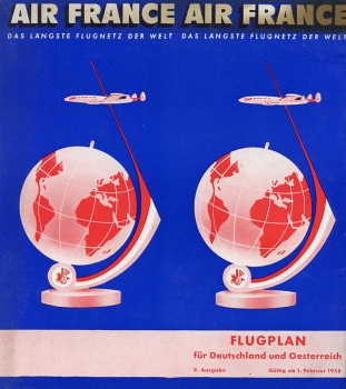 Air France - Flugplan für Deutschland und Österreich: gültig ab 1. Februar 1958