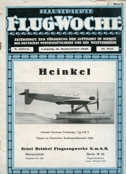 Illustrierte Flug-Woche - 1926 - 19. Heft: Zeitschrift zur Förderung der Luftfahrt im Dienste des deutschen Wirtschaftslebens und des Weltverkehrs