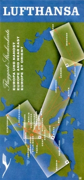 Lufthansa Fluggast-Streckenkarte: Europa und Nahost
