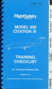 Model 650 Citation III: Training Checklist