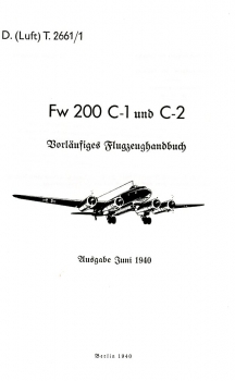 Fw 200 C-1 u. C-2 Vorläufiges Flugzeughandbuch