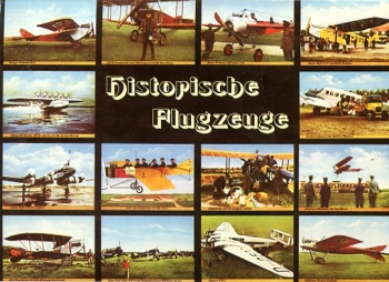12 Kunstpostkarten Historische Flugzeuge