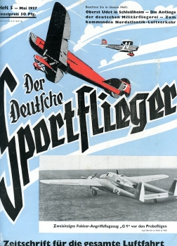 Der Deutsche Sportflieger 1937 - kompletter Jahrgang gebunden: Zeitschrift für die gesamte Luftfahrt