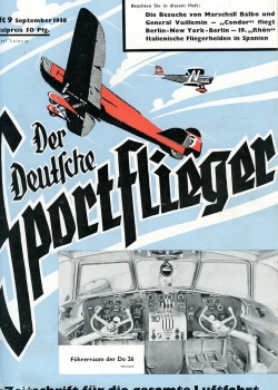 Der Deutsche Sportflieger 1938 - kompletter Jahrgang gebunden: Zeitschrift für die gesamte Luftfahrt