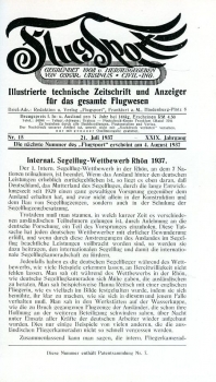 Preview: Flugsport 1937 - gebunden: Illustrierte technische Zeitschrift und Anzeiger für das gesamte Flugwesen