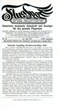 Flugsport 1937 - gebunden: Illustrierte technische Zeitschrift und Anzeiger für das gesamte Flugwesen