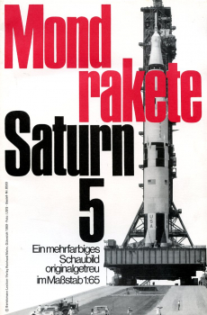 Mondrakete Saturn 5: Ein mehrfarbiges Schaubild originalgetreu im Maßstab 1:65