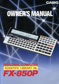 Casio Owner's Manual Personal Computer FX-850P: Scientific Library 116
