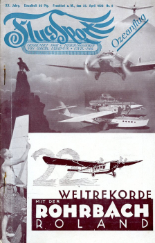 Flugsport 1928 Heft 09 v. 25.04.1928: Illustrierte technische Zeitschrift und Anzeiger für das gesamte Flugwesen