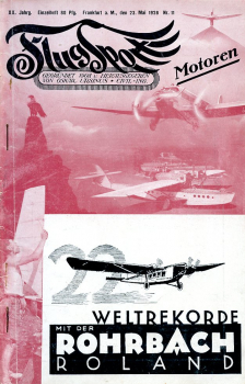 Flugsport 1928 Heft 11 v. 23.05.1928: Illustrierte technische Zeitschrift und Anzeiger für das gesamte Flugwesen