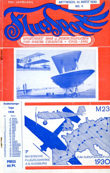 Flugsport 1930 Heft 06 v. 19.03.1930: Illustrierte technische Zeitschrift und Anzeiger für das gesamte Flugwesen