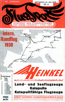 Flugsport 1930 Heft 15 v. 23.07.1930: Illustrierte technische Zeitschrift und Anzeiger für das gesamte Flugwesen