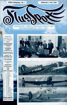 Flugsport 1940 Heft 01 v. 03.01.1940