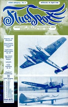 Flugsport 1940 Heft 08 v. 10.04.1940