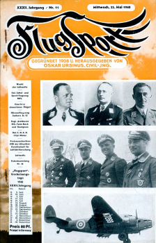 Flugsport 1940 Heft 11. v. 22.05.1940