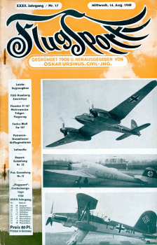 Flugsport 1940 Heft 17 v. 14.08.1940