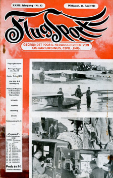 Flugsport 1941 Heft 13 v. 25.06.1941