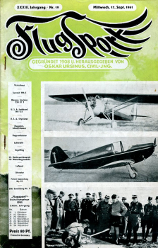 Flugsport 1941 Heft 19 v. 17.09.1941