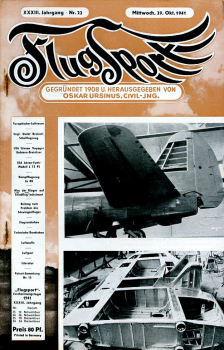Flugsport 1941 Heft 22 v. 29.10.1941