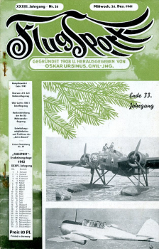 Flugsport 1941 Heft 26 v. 24.12.1941