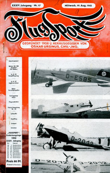 Flugsport 1942 Heft 17 v. 19.08.1942