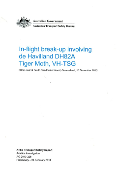 In-flight break-up involving de Havilland DH82A Tiger Moth, VH-TSG: 300m east of South Stradbroke Island, Queensland, 16 December 2013