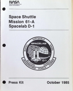 NASA Press Kit for the Space Shuttle Mission 61-A - Spacelab D-1